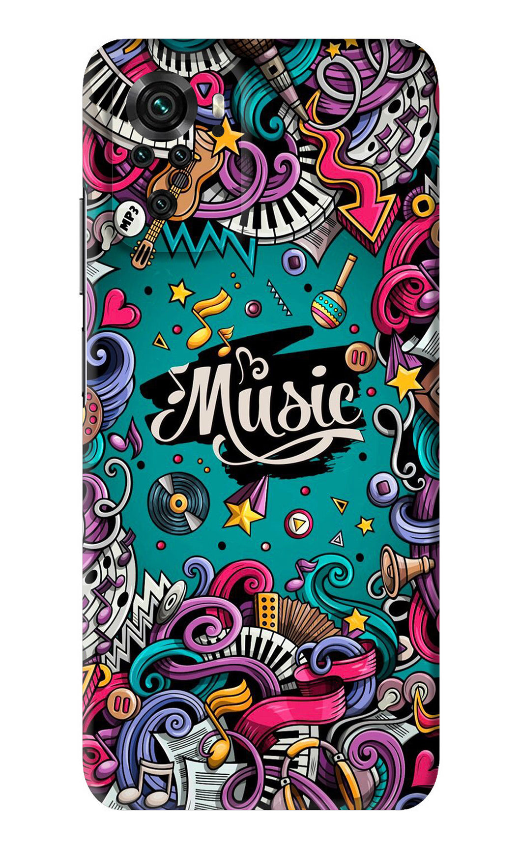 Music Graffiti Xiaomi Redmi Note 10S Back Skin Wrap