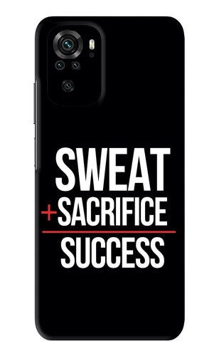 Sweat Sacrifice Success Xiaomi Redmi Note 10S Back Skin Wrap