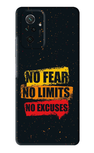 No Fear No Limits No Excuses Xiaomi Redmi Note 10 Pro Max Back Skin Wrap