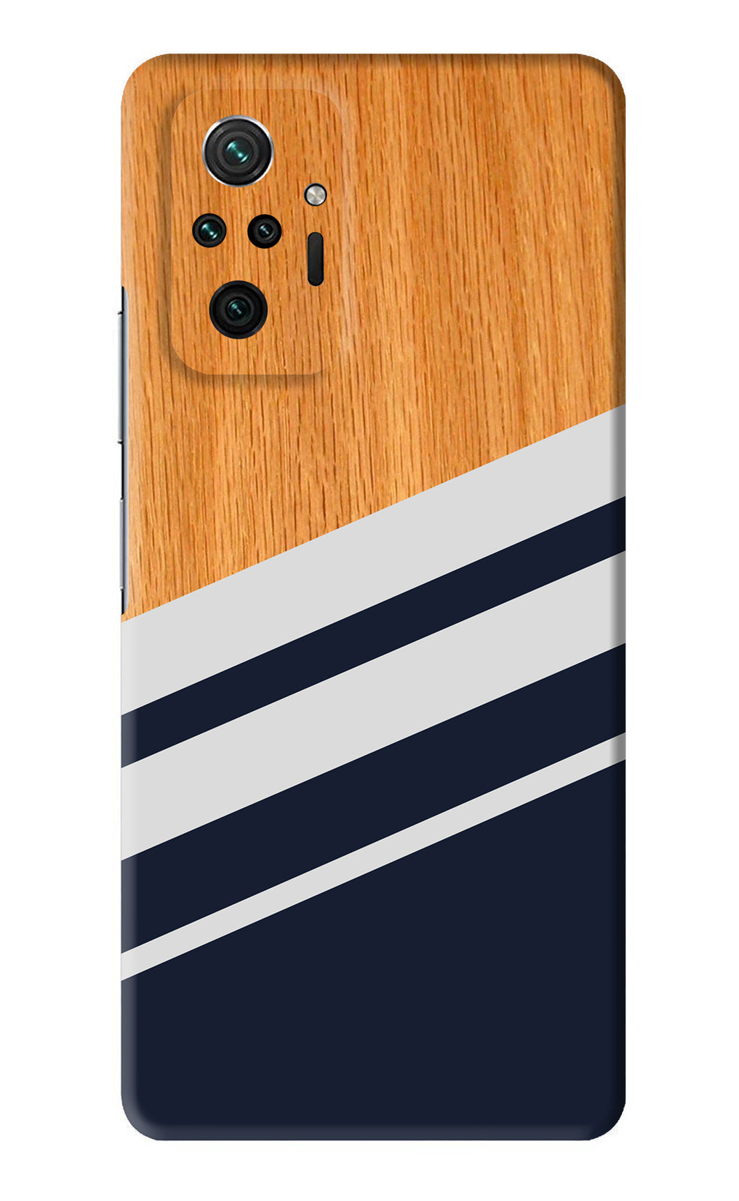 Black And White Wooden Xiaomi Redmi Note 10 Pro Max Back Skin Wrap