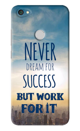 Never Dream For Success But Work For It Xiaomi Redmi Y1 Back Skin Wrap