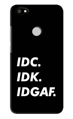 Idc Idk Idgaf Xiaomi Redmi Y1 Back Skin Wrap