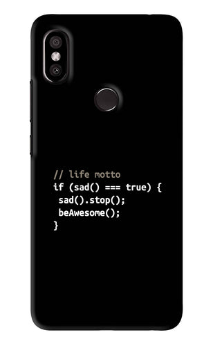 Life Motto Code Xiaomi Redmi Y2 Back Skin Wrap