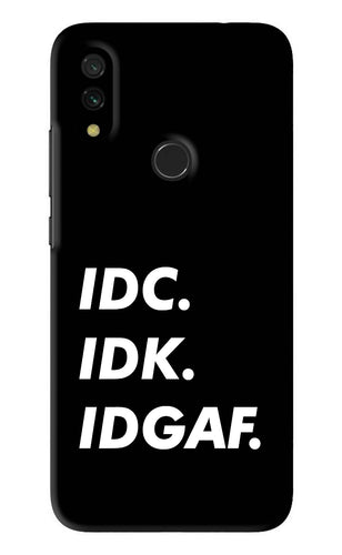 Idc Idk Idgaf Xiaomi Redmi Y3 Back Skin Wrap