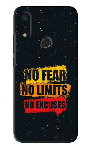 No Fear No Limits No Excuses Xiaomi Redmi Y3 Back Skin Wrap