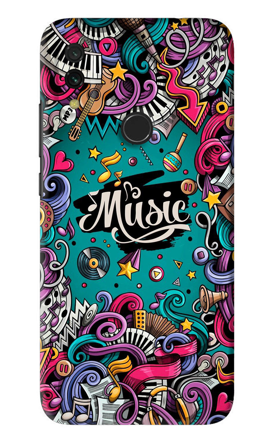 Music Graffiti Xiaomi Redmi Y3 Back Skin Wrap