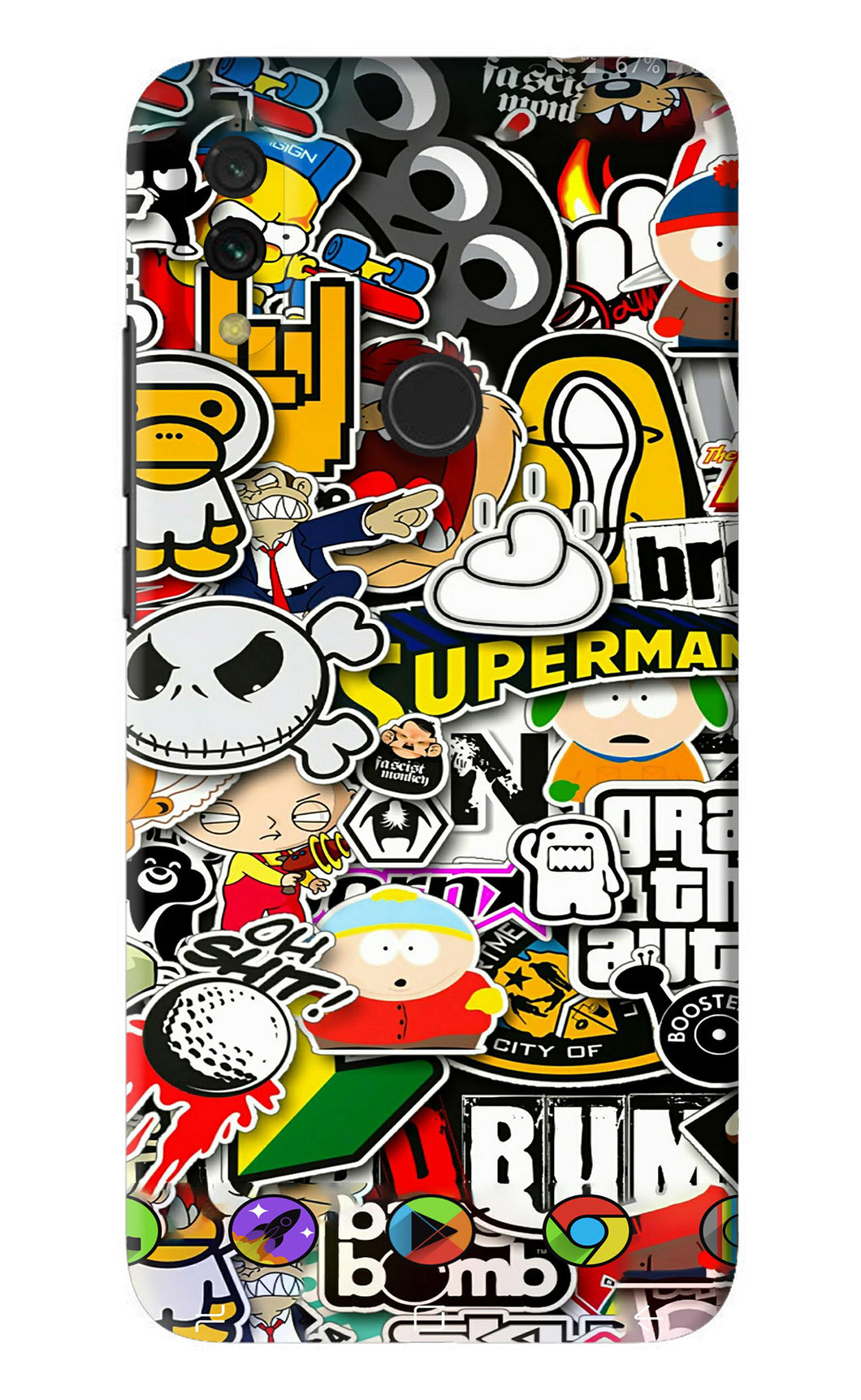 Sticker Bomb Xiaomi Redmi Y3 Back Skin Wrap
