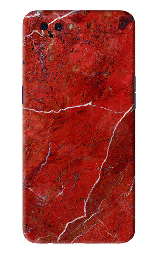 Red Marble Design Oppo A3S Back Skin Wrap