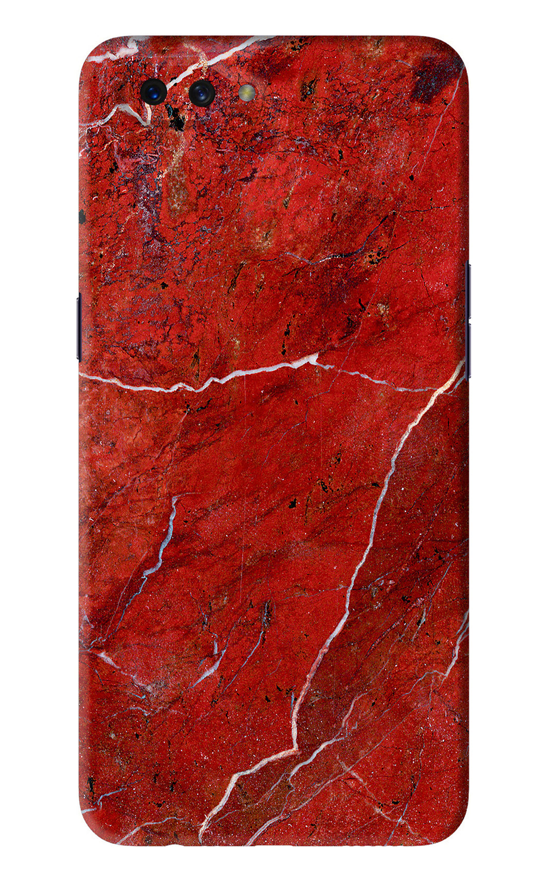 Red Marble Design Oppo A3S Back Skin Wrap
