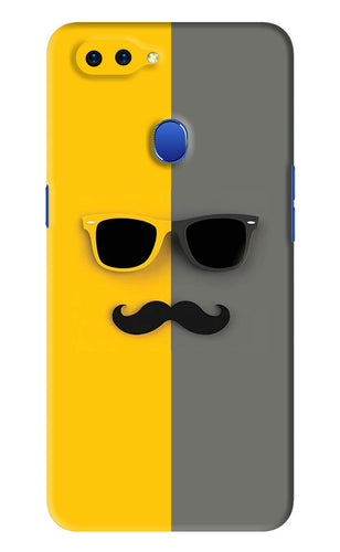 Sunglasses with Mustache Oppo A5 Back Skin Wrap