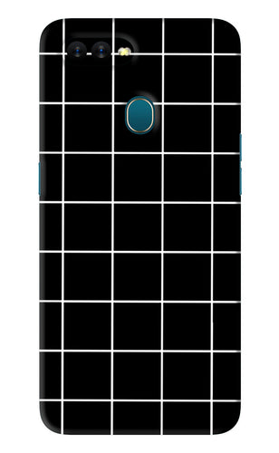White Grid Oppo A5S Back Skin Wrap
