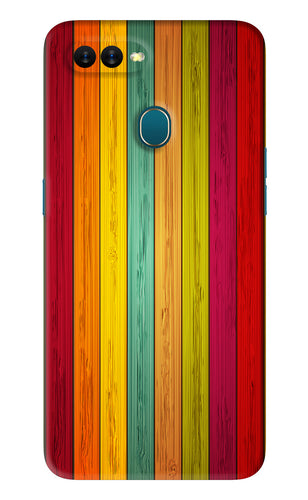Multicolor Wooden Oppo A5S Back Skin Wrap