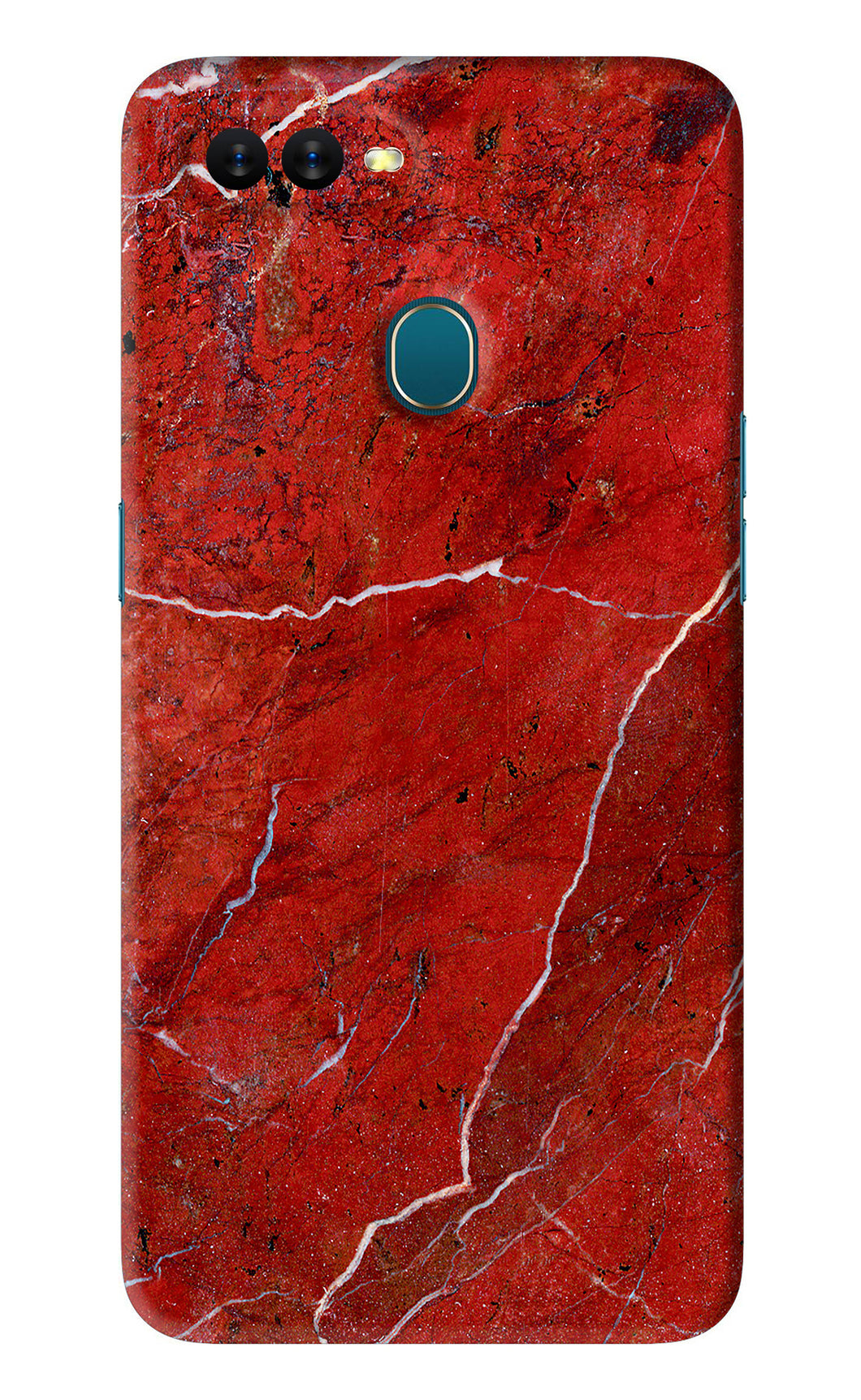 Red Marble Design Oppo A5S Back Skin Wrap