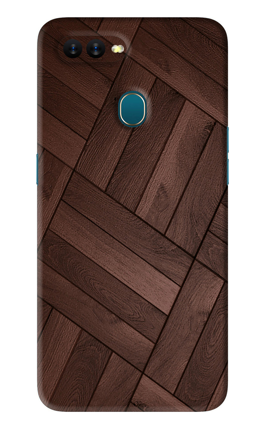 Wooden Texture Design Oppo A5S Back Skin Wrap