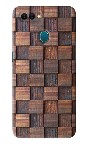 Wooden Cube Design Oppo A7 Back Skin Wrap