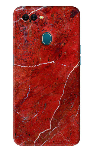 Red Marble Design Oppo A7 Back Skin Wrap