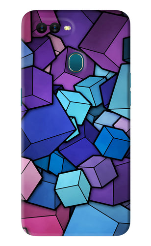 Cubic Abstract Oppo A7 Back Skin Wrap