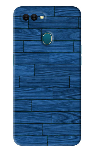 Blue Wooden Texture Oppo A7 Back Skin Wrap