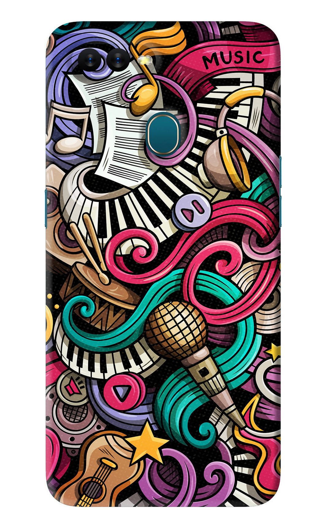 Music Abstract Oppo A7 Back Skin Wrap