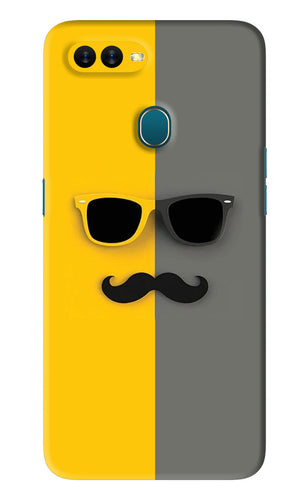 Sunglasses with Mustache Oppo A7 Back Skin Wrap