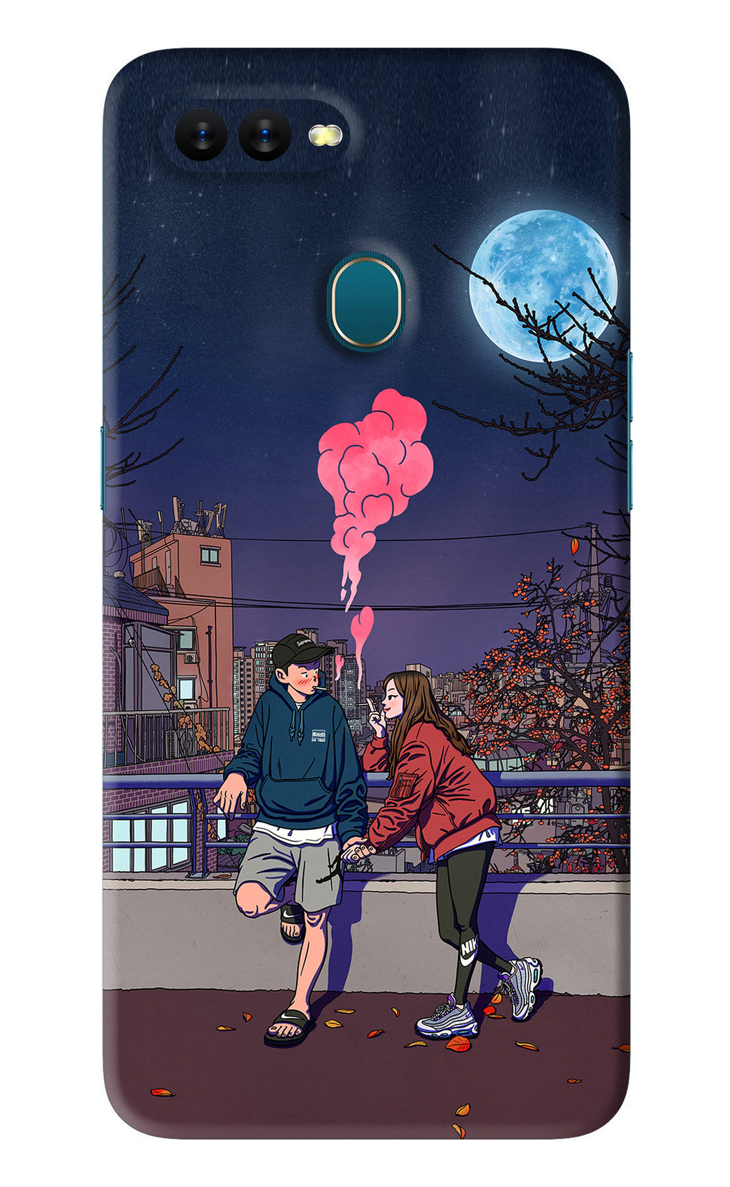 Chilling Couple Oppo A7 Back Skin Wrap