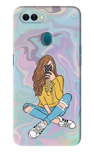 Selfie Girl Oppo A7 Back Skin Wrap