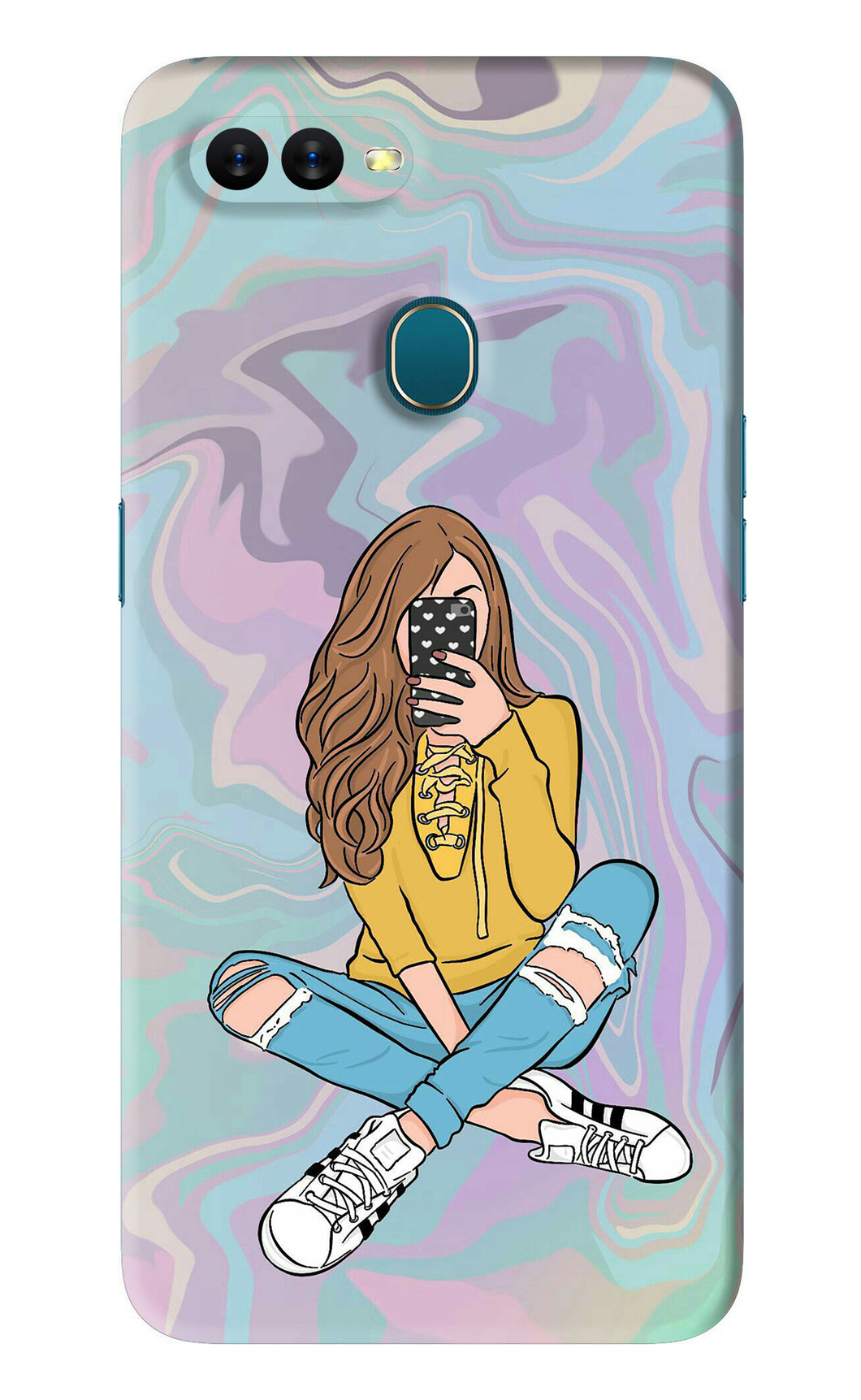Selfie Girl Oppo A7 Back Skin Wrap
