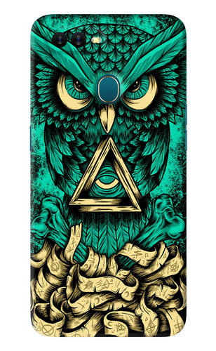 Green Owl Oppo A7 Back Skin Wrap