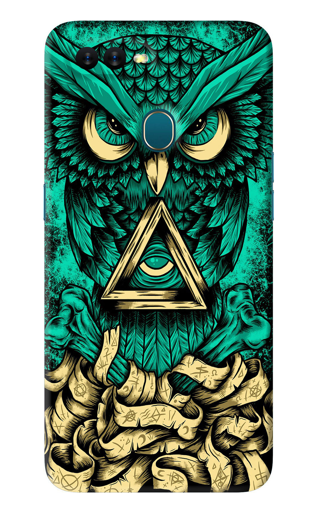 Green Owl Oppo A7 Back Skin Wrap