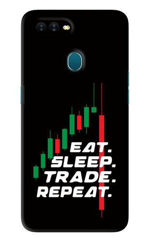Eat Sleep Trade Repeat Oppo A7 Back Skin Wrap
