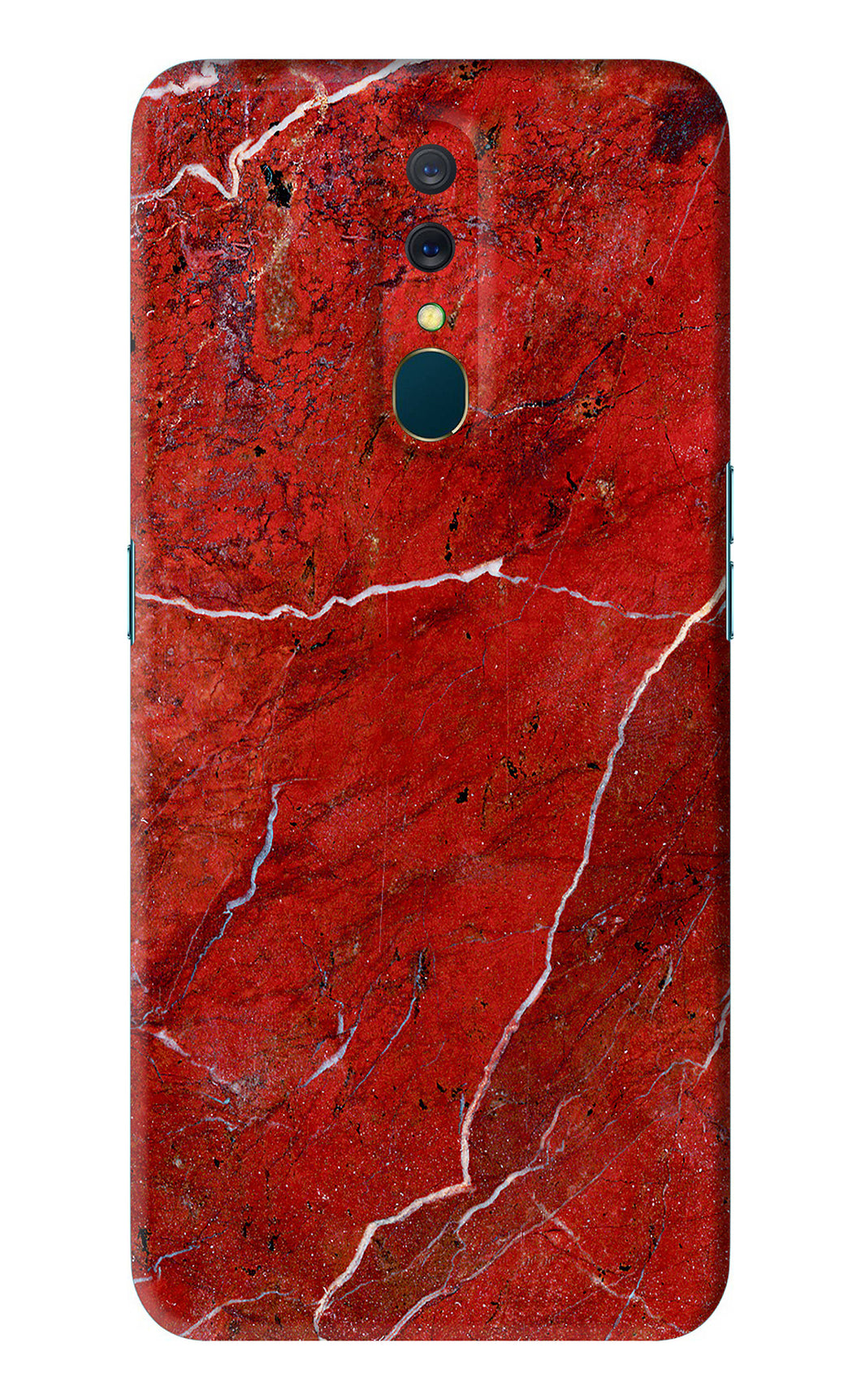 Red Marble Design Oppo A9 Back Skin Wrap