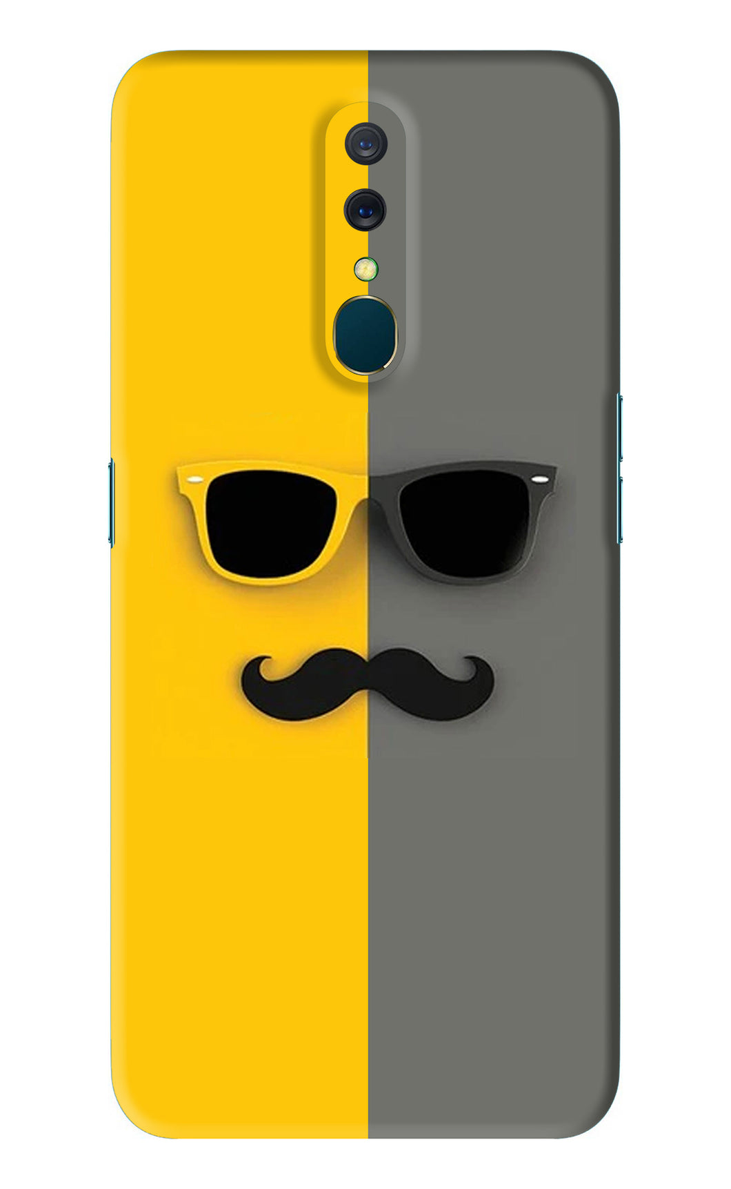 Sunglasses with Mustache Oppo A9 Back Skin Wrap
