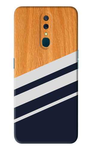 Black And White Wooden Oppo A9 Back Skin Wrap
