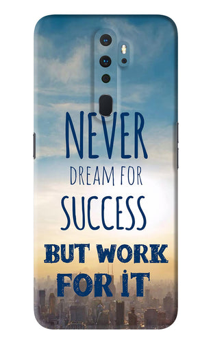 Never Dream For Success But Work For It Oppo A9 2020 Back Skin Wrap