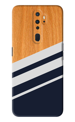 Black And White Wooden Oppo A9 2020 Back Skin Wrap