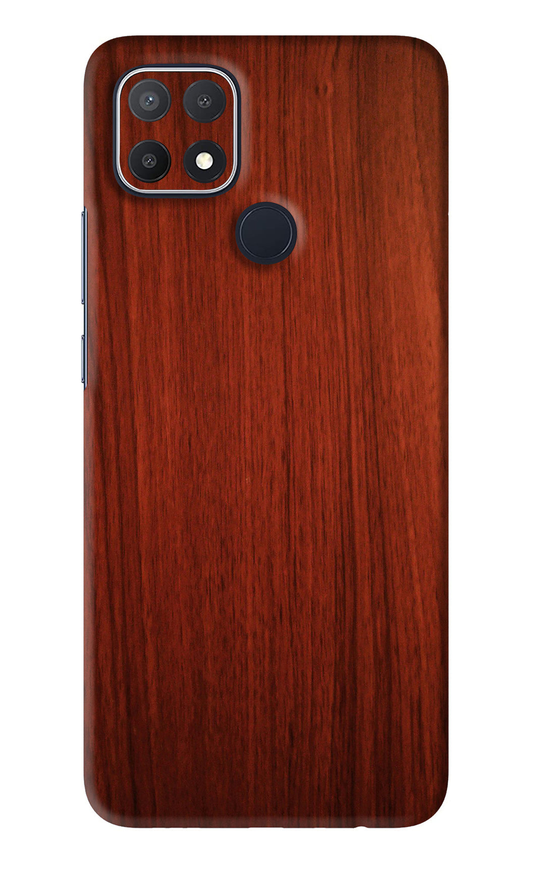 Wooden Plain Pattern Oppo A15s Back Skin Wrap