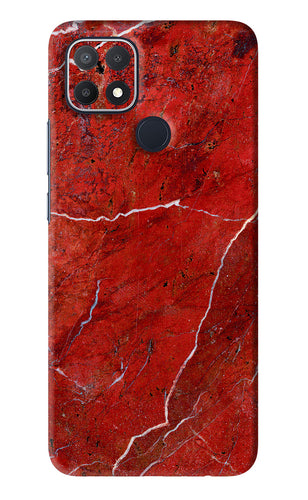 Red Marble Design Oppo A15s Back Skin Wrap