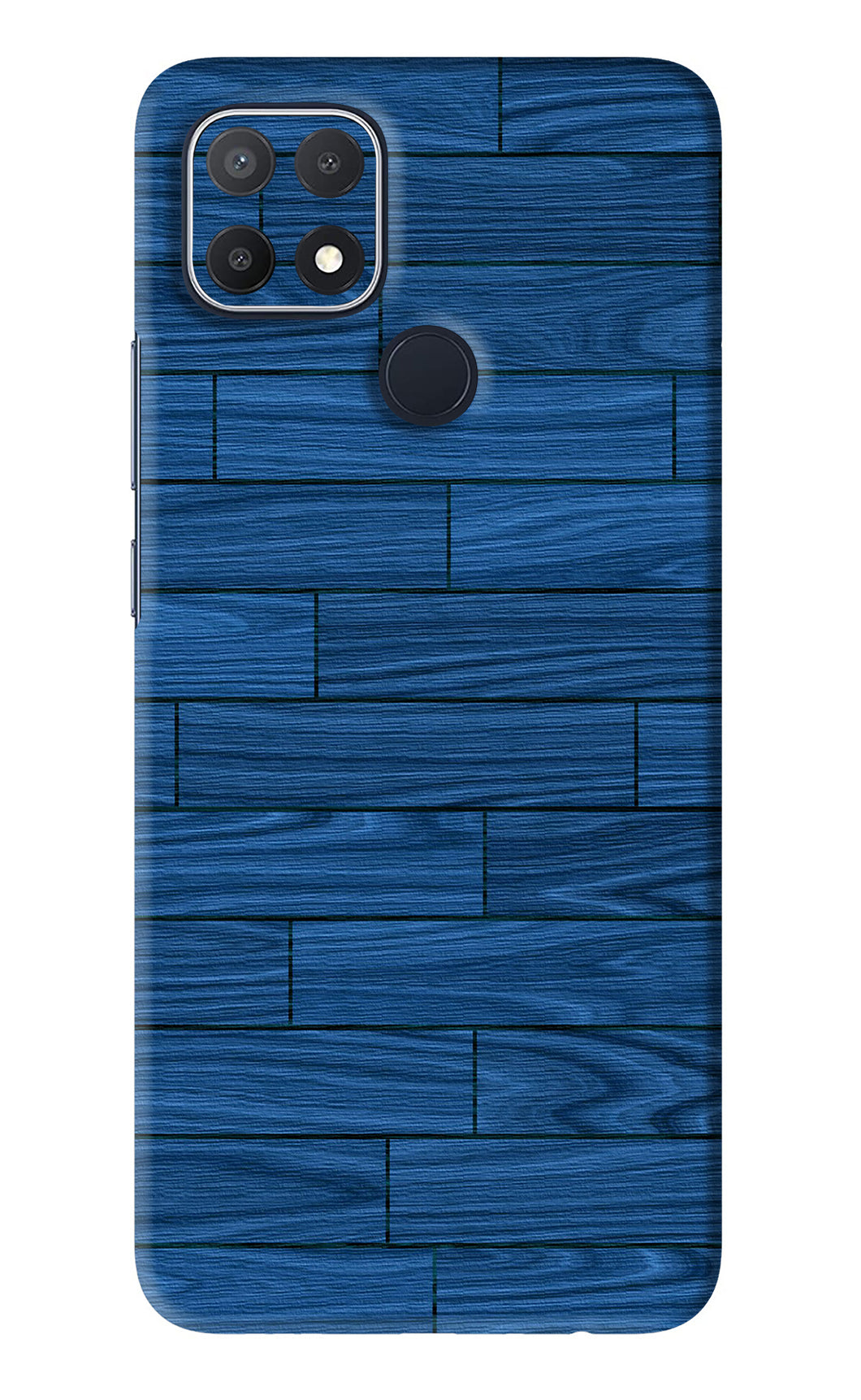 Blue Wooden Texture Oppo A15s Back Skin Wrap