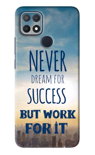Never Dream For Success But Work For It Oppo A15s Back Skin Wrap