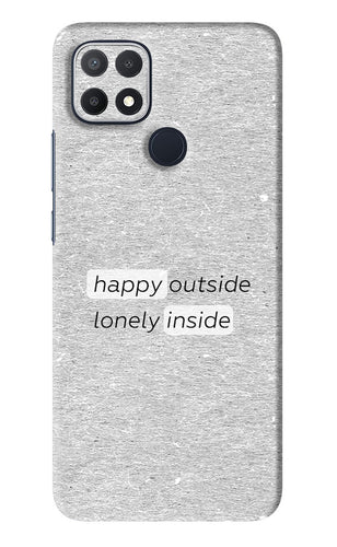 Happy Outside Lonely Inside Oppo A15s Back Skin Wrap