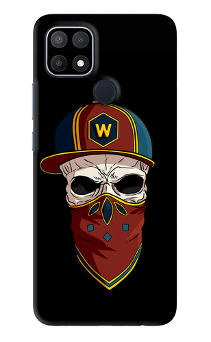 Skull Oppo A15s Back Skin Wrap