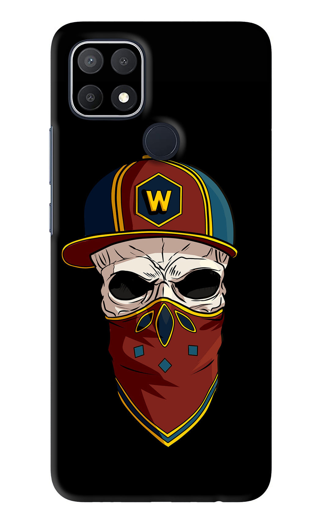 Skull Oppo A15s Back Skin Wrap
