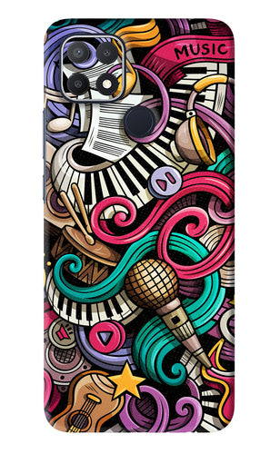 Music Abstract Oppo A15s Back Skin Wrap