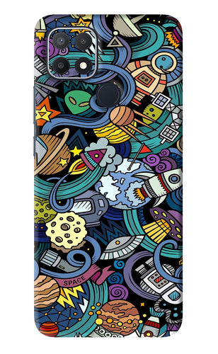 Space Abstract Oppo A15s Back Skin Wrap