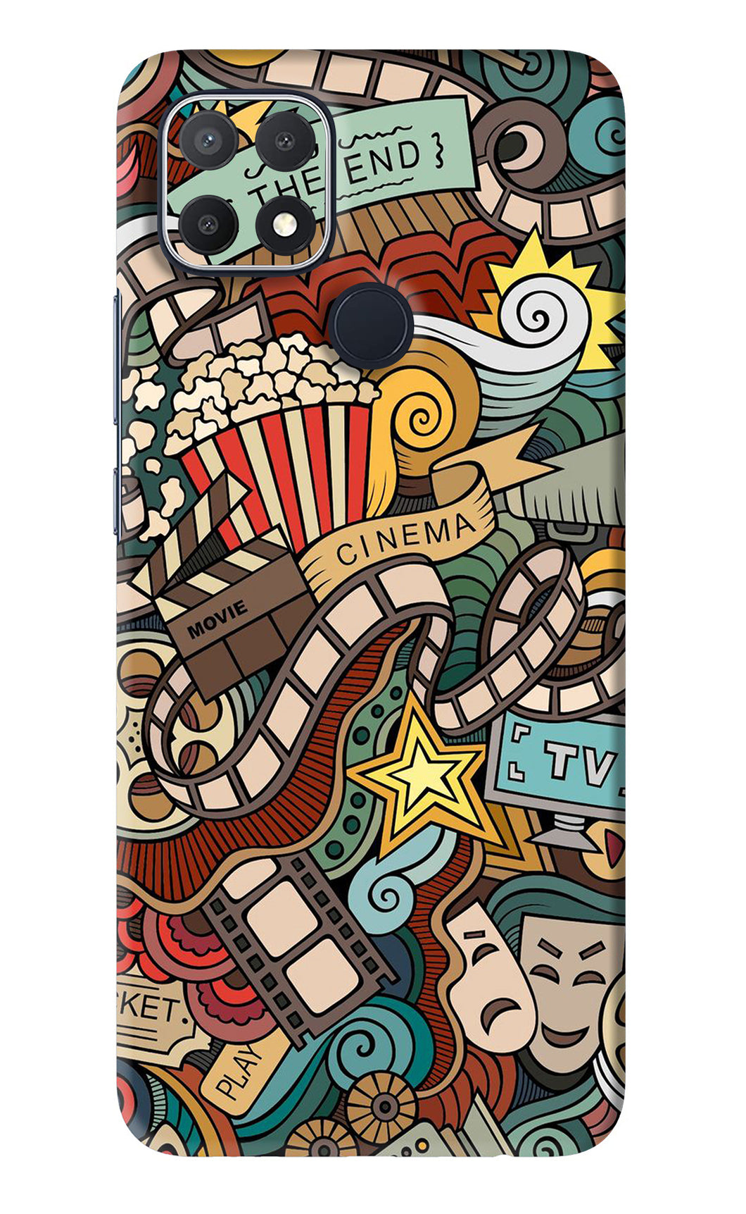 Cinema Abstract Oppo A15s Back Skin Wrap
