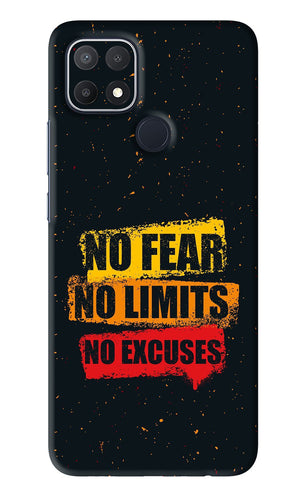 No Fear No Limits No Excuses Oppo A15s Back Skin Wrap
