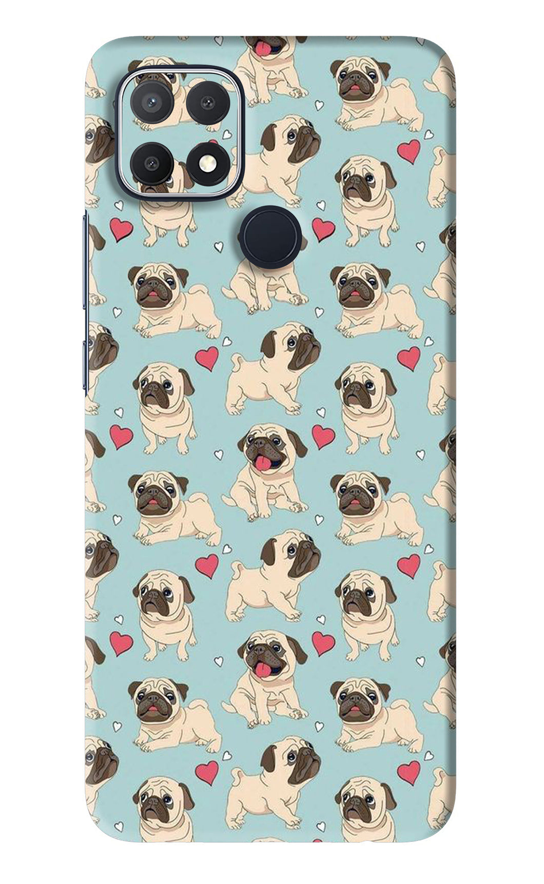 Pug Dog Oppo A15s Back Skin Wrap
