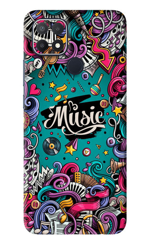 Music Graffiti Oppo A15s Back Skin Wrap
