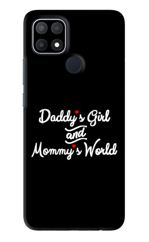 Daddy's Girl and Mommy's World Oppo A15s Back Skin Wrap