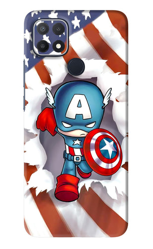 Captain America Oppo A15s Back Skin Wrap